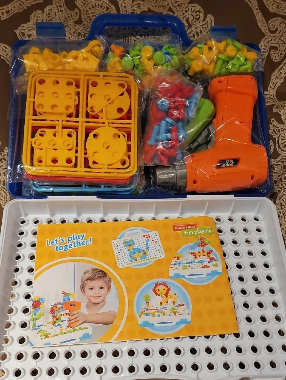 Kids Building Set — Orange, Blue & Green